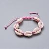 Natural Cowrie Shell Braided Beads Bracelets BJEW-JB05057-04-1