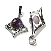 Natural Amethyst Pendants G-P517-03P-03-2
