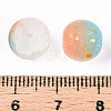 Frosted Baking Paint Crackle Glass Beads with Glitter Powder DGLA-T004-01C-3