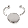 Non-Tarnish 304 Stainless Steel Flat Round Pad Ring Setting STAS-I306-05C-P-3