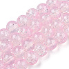 Transparent Crackle Baking Paint Glass Beads X1-DGLA-T003-01B-14-1