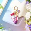Alloy Resin Butterfly Keychains KEYC-TADJ0002-02G-V-4