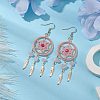 304 Stainless Steel with Glass Dangle with Natural Agate Stud Earring EJEW-MZ00185-01-2