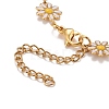 Enamel Daisy Link Chain Necklace NJEW-P220-01G-01-4