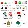 HOBBIESAY 43Pcs 17 Style Christmas Theme Silicone Beads and Wooden Beads SIL-HY0001-24-2