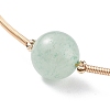 Natural  Green Aventurine Round Beaded Bangle BJEW-JB07840-02-4