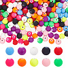 ARRICRAFT 500Pcs 10 Colors Plastic Rubberized Style Beads KY-AR0001-13-1