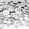 100 Sets 4 Styles Flat Round Sublimation Blank Badge Button Parts DIY-TA0013-64-4