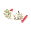Rack Plating Golden Alloy with Rhinestone Stud Earring Findings EJEW-B036-02G-14-2