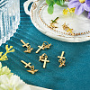 10Pcs Cross Brass Pendants PALLOY-TAC0274-5