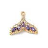 Brass Micro Pave Cubic Zirconia Pendants KK-Z136-45G-03-1