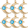 Beebeecraft 8Pcs Eco-Friendly Brass Enamel Pendants KK-BBC0008-76-1