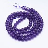 Natural Amethyst Round Bead Strands G-M212-8mm-03B-2