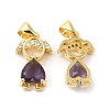Real 16K Gold Plated Brass Micro Pave Cubic Zirconia Pendants ZIRC-L103-055G-2