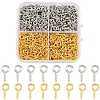 1200Pcs 2 Colors Iron Screw Eye Pin Peg Bails IFIN-YW0004-11-1
