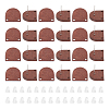 30Pcs Half Round Wood Stud Earring Findings WOOD-UN0001-04-1