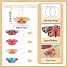 4 Pairs 4 Colors Butterfly Alloy & Acrylic Hoop Earrings EJEW-TA0001-88A-4