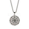 Non-Tarnish Stainless Steel 12 Constellation Moon Time Turner Pendant Twisted Chain Necklaces for Men IE4017-2-1