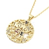 Brass Micro Pave Clear Cubic Zirconia Pendant Necklaces NJEW-Z035-02A-G-2