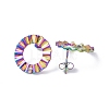 Ion Plating(IP) 304 Stainless Steel Stud Earring Finding EJEW-I285-21MC-2