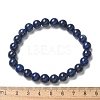 Natural Lapis Lazuli(Dyed) Bead Stretch Bracelets BJEW-K212-B-047-4