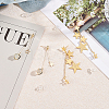 2 Pairs 2 Style Cat Eye Planet & Brass Star Asymmetrical Earrings EJEW-AN0002-20-7