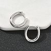 Oval Brass Hoop Earrings EJEW-D320-09P-3