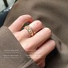 Adjustable Brass Micro Pave Clear Cubic Zirconia Cuff Rings for Women FS-WG2E2D8-01-1