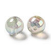 UV Plating Transparent Rainbow Iridescent Acrylic Beads OACR-D010-01F-3