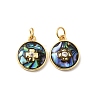 Brass Micro Pave Cubic Zirconia Charms KK-K384-12G-1