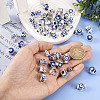 52Pcs 13 Styles Blue Evil Eye Resin European Beads RESI-TA0002-15-13