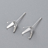 304 Stainless Steel Prong Earring Settings LS-STAS-O098-06S-05-1