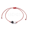 Natural Eyeless Obsidian 
& Malaysia Jade Beads with Braided Korean Waxed Polyester Cord Bracelets BJEW-JB12887-01-2