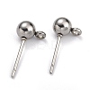 Non-Tarnish 304 Stainless Steel Ball Post Stud Earring Findings X-STAS-Z035-01P-D-1
