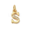 Brass Micro Pave Cubic Zirconia Charms KK-I382-03G-S-1