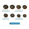 80Pcs 8 Style Brass Shank Buttons BUTT-TA0001-08AB-7