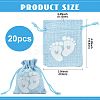 Baby Footprint Polyester Drawstring Bags ABAG-FZC0001-01A-4