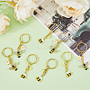 8Pcs 2 Style Alloy & Brass Enamel Keychains KEYC-DC0001-14-5