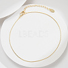 925 Sterling Silver Boston Link Chain Anklet AJEW-Z029-16G-2