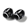 Spray Printed Opaque Acrylic European Beads SACR-P031-28B-03-2