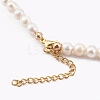 Brass Mariner Link Chain Necklaces & Natural Pearl Beaded Necklaces Sets NJEW-JN03332-5