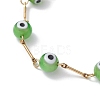 Lampwork Evil Eye Link Chain Bracelets BJEW-JB10045-05-3