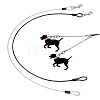 GOMAKERER 2Pcs 2 Colors Steel Wire Chew-Proof Dog Leash Extension AJEW-GO0001-39-1