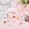 100Pcs 10 Colors Heart Food Grade Silicone Beads SIL-PA0001-09B-3