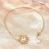 Brass Pave Clear Cubic Zirconia and Glass Heart Pendant Necklaces KK-CBA4547-11G-1