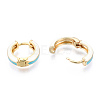 Brass Huggie Hoop Earrings EJEW-S209-07C-4