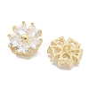 Rack Plating Brass Micro Pave Clear Cubic Zirconia Buttons KK-K293-15G-2