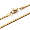 Ion Plating(IP) 201 Stainless Steel Flat Snake Chain Necklaces for Women Men NJEW-N054-02G-1