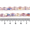 Electroplate Glass Beads Strands GLAA-Q101-03A-AB01-4