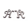 Gunmetal Plated Alloy Letter Pendants PALLOY-P097-03-H-1